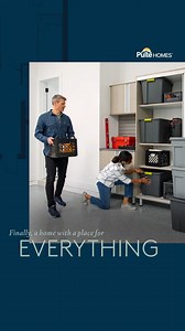 With a new construction Pulte home, you can make the most of your space with features like a garage with storage built in so everything has a place. Now that’s an organizer’s dream! 🤗 Head to the link to learn more about the possibilities of your new build home. | Pulte Homes