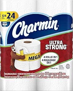 Charmin Ultra Strong Toilet Paper 6 Mega Rolls = 24 Regular Rolls