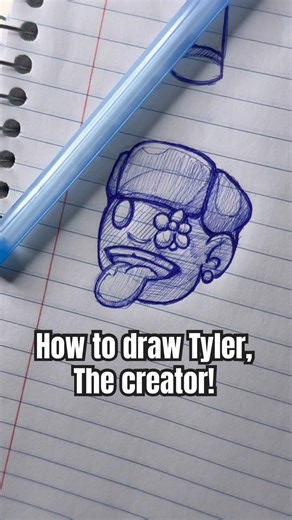 Draw Tyler the creator with me (step by step tutorial). #art #drawing #howtodraw #rap #sketch #draw