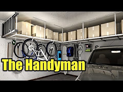 How To Install Garage Storage Racks that hang from ceiling | THE HANDYMAN |