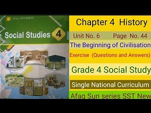Chapter 4 History Unit No. 6 Page No. 44 The Beginning of Civilisation Exercise