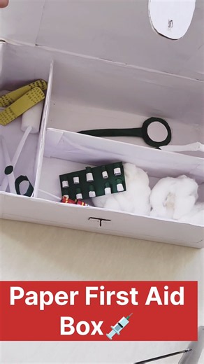 DYI First Aid Box for school project# paper craft# craft idea# paper box# shorts#