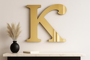 Customizable Mirrored Acrylic Initial Sign - Elegant Wall Decor for Weddings, Nurseries, Dorm - Etsy