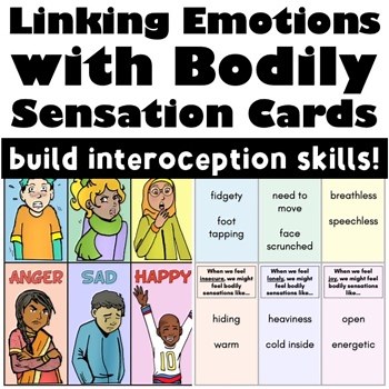 Linking Emotions with Bodily Sensations Cards | Interoception Cards