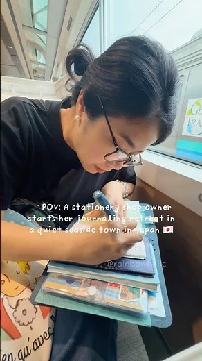 Starting my journaling retreat (& also riding the Saphir Odoriko train in Japan 💙) #japantravel