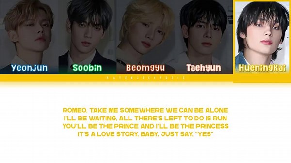 TXT (투모로우바이투게더) — 'Love Story (Original by Taylor Swift)' Color Coded Lyrics