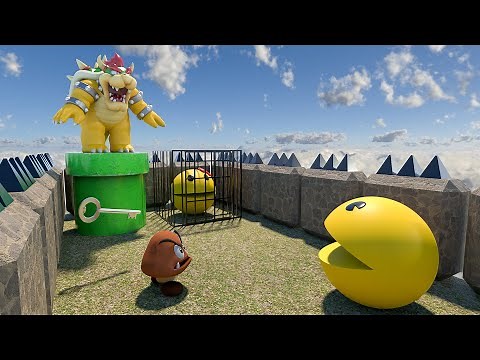 Pacman Inside a Crazy Maze with Bowser [Rescue Ms. Pacman] V5