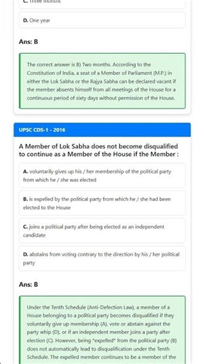 Vacation of Seats, Oath, and Anti-defection Law 10th Schedule