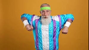 Stylish trainer wear wristband do aerobics isolated bright color background