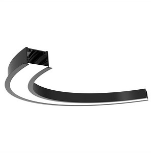 [Hot Item] Curved LED Aluminum Profile 35mm Height 40mm to 150mm Adjustable Wide Recessed Arc LED Profile