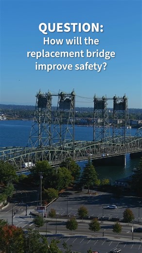 How would a modern, multimodal replacement Interstate Bridge improve safety? ✔️ Improved visibility and lane widths = fewer accidents ✔️ Safety shoulders = traffic continues flowing even with minor accidents ✔️ Auxiliary lanes = easier merging ✔️ Accessible shared use path = more people walking, biking and rolling across the river Replacing this critical connection means safer travel for everyone. | Interstate Bridge Replacement Program