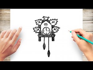 How To Draw Cuckoo Clock Step by Step | Cuckoo Bird Drawing