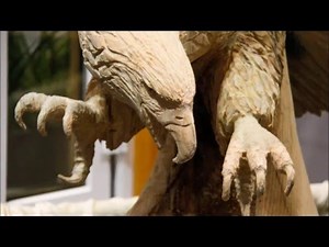 Chainsaw Carved Eagle in V formation