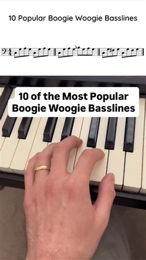 Come learn 10 of the most popular boogie woogie basslines to play on piano! This piano lesson shows you some of the most common used basslines for boogie woogie piano that go with each chord of a song. They are so fun to play and important to practice daily in all keys if wanting to play boogie woogie and even blues piano. They can be easy to play for beginners and are great for hand independence when you add in the right hand with it. Which is your favorite? Comment below which number bassline 