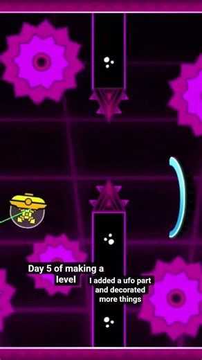 Day 5 of making a level in gd ! #geometrydash #fyp #showcase #likeandsubscribe #gdcreator