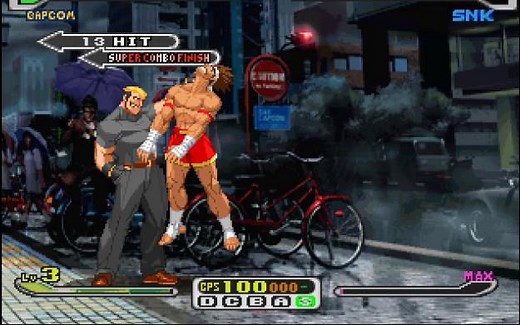 PS1《CAPCOM vs SNK 2000 PRO》(日版)二对二模式最高难度杀意隆和EX-山崎龙二一命全胜通关