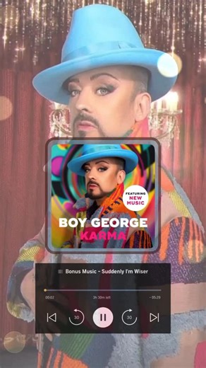 Boy George Updates /Fan Page on Instagram: "📖 Happy 2nd anniversary to Karma My Autobiography by #BoyGeorge 🩵🎩 Released on 9 Nov 2023. In case you’ve missed it, make yourself a favour and get the audiobook narrated by George himself 🫶 Get Karma My Autobiography here ⏩ https://geni.us/KarmaBoyGeorge 🎶 Music used for this edit: Boy George - “Suddenly I’m Wiser” Unreleased, featured as a bonus track on the audiobook. 📸 Photo credits: Dean Stockings"