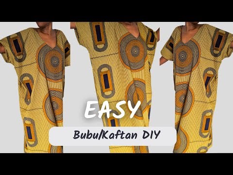 How To Sew A One Piece Bubu/Kaftan Dress | Cutting and Stitching