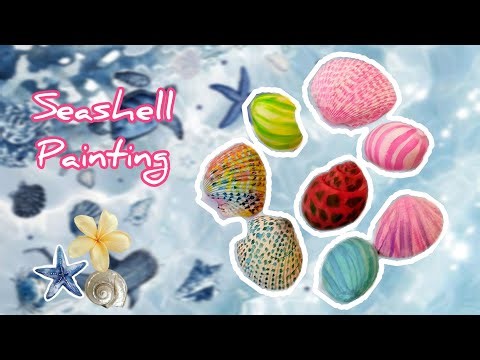 Painting on seashells 🐚🌊 fun activity painting on seashells very easy tutorial ✨