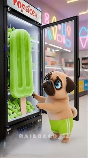 Pug bought a giant lemon popsicle and shares everyone #shorts