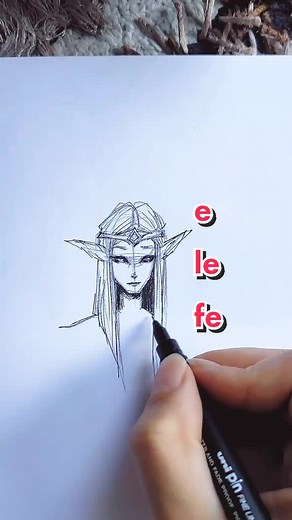Elif's Amazing Speed Drawing of an Elf | Traditional Art Sketch