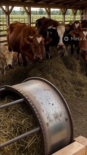 DIY Hay Feeder Machine for Cows | Smart Farm Hack! #Shorts