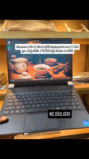 ChidiGrand limited on Instagram: "USA used Alienware x14 r2 14.1inch QHD display (2560 X 1600) Intel core i7- 14620H 32gb DDR5 RAM 1TB SSD 8gb Nvidia rtx 4060 Price: ₦2,550,000 08093038870 : Call/WhatsApp 5 Oshitelu Street, Computer Village, Ikeja,Lagos (GT Bank building)"