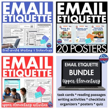 Email Etiquette Bundle Lessons Posters Activities Writing Digital Citizenship