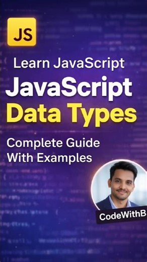 JS Data Types in 60 Seconds 💯 | Beginner Friendly #shorts