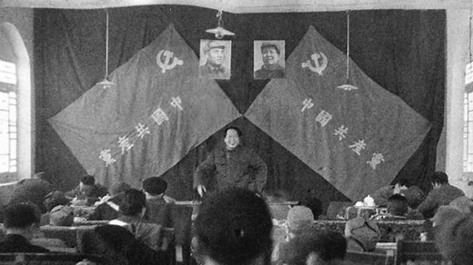 1949年，毛主席在西柏坡开大会，原声影像真实记录！