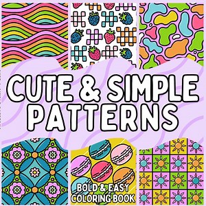 Simple Coloring Book: 52 Mandala & Geometric Patterns (digital PDF) - Etsy