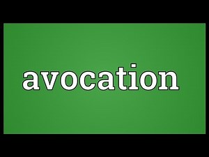 Avocation Meaning