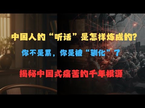 你不是累，你是被“驯化”了：揭秘中国式痛苦的千年根源，中国人的“听话”是怎样炼成的？一场隐秘的“精神阉割”史