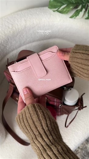 Trifold Wallet in Peach Pink for Elegant Style