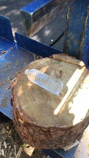 Wood splitter vs water bottle #viral
