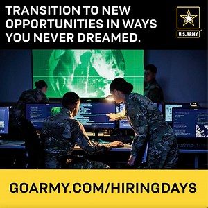 Have you had a chance check out GoArmy.com/HiringDays? #JoinUS for Army National Hiring Days to learn about rewarding career opportunities that will help you develop new skills. #PeopleFirst #ArmyNationalHiringDays21 #ArmyNationalHiringDays #USArmy #ForgeTheFuture | U.S. Army | U.S. Army Futures Command