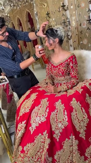 Kashees Beauty Parlour on Instagram: "✨ From Sketch to Spotlight! ✨ Witness the magical transformation as the iconic Kashif Aslam aka Kashee takes you through the complete journey — from the first stitch of a dreamy dress to the final glamorous makeover! Every thread, every brushstroke, every sparkle — it’s not just beauty, it’s art in motion! Watch how fashion meets finesse in Kashee’s signature style! Don’t miss this behind-the-scenes masterpiece! #KasheeMagic #KashifAslam #KasheesMakeover #Be