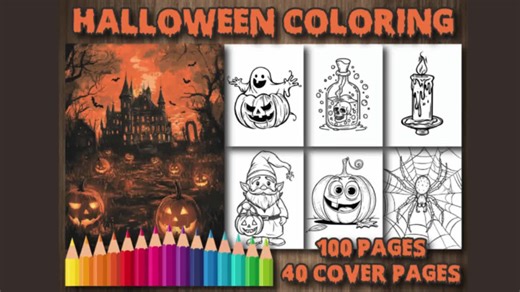 Halloween Coloring Book Bundle: 2900  Pages, Kids & Adults (canva Editable) - Etsy