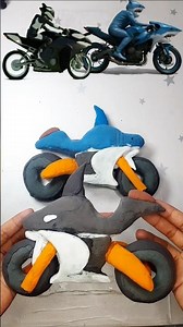 Italian Brainrot Color Mixing tralalero tralala and orcalero orcala Motorbike made of clay part 6