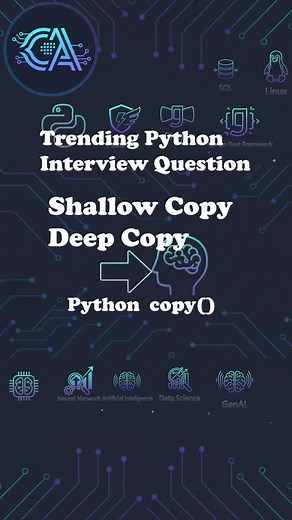 CodesWithAlok on Instagram: "⚡ Trending Python Interview Question 🔥📈 🚀 Can you solve this in 1 minute? 👉 Python ➡️ Code ➡️ copy.copy(x) ➡️ copy.deepcopy() 🧠 Question: Python Program to demonstrate the Shallow copy and Deep Copy. 📥 Input - 📤 Output - 🌙 Mid-night Coding Vibes 😁🔥 🎧 FEEL THE SOUND ❤️❤️❤️ ✨ Powerful Concepts Used: ✔️ deepcopy(), Shallow copy ✔️ Clean & reusable logic ♻️ Reusable Logic Because good code should be elegant & efficient 💡 📌 Use Cases: ⚙️ Backend Development ⚙