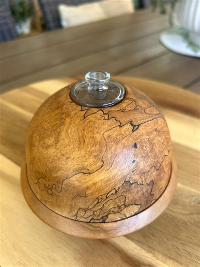 Spalted maple wood desk table  lamp oil light made in Austria