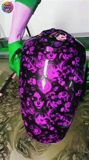 Oddly Satisfying Skull Hydro Dip 🎨💀 Relaxing Paint ASMR