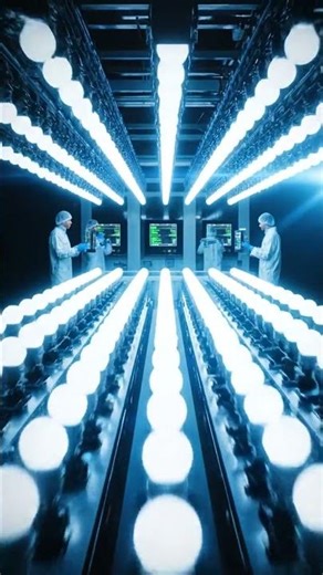 Inside an LED Bulb Factory 🤯 #manufacturing #factoryprocess #satisfying