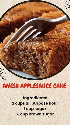 4.8K views · 15 reactions | Amish Applesauce Cake . . . #AmishRecipes #ApplesauceCake #AppleDesserts #HomemadeBaking #BakingJoy #TraditionalRecipes #AmishBaking #ComfortFood #FallBaking #DessertLovers #SweetTreats #RecipeVideo #FoodieFun #BakingWithLove #YummyDesserts #InstaFood #FoodPorn #DessertRecipe #SeasonalFlavors | Grandma recipes | Facebook