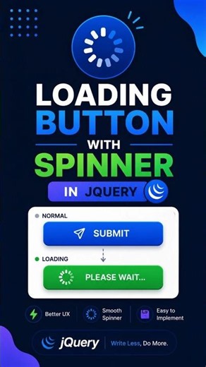 Loading Button with Spinner in jQuery | Professional UI Feature #coding #shorts