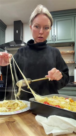 My favorite pasta dish! If you like caprese salad you will love this! One box of rotini cooked and drained, one package of mozzarella pearls, cherry tomatoes, balsamic glaze on top! So yummy and easy! •~•#capresepasta