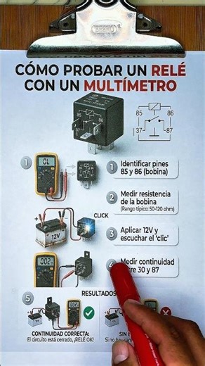 How to test a relay with a multimeter #mechanics #multimeter #mechanic #workshop