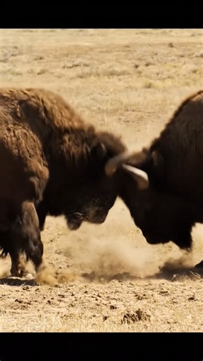 Two Bison Fight with Each other | #wildlifeentertainment #animals #wildanimals #wildlife #bison