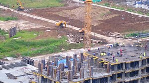 Construction of modern high-rise residential buildings
