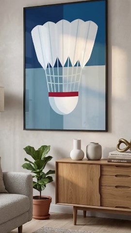 Badminton Wall Art, Printable Shuttlecock Poster, Modern Minimalist Sports Game Room Decor (digital Download) - Etsy
